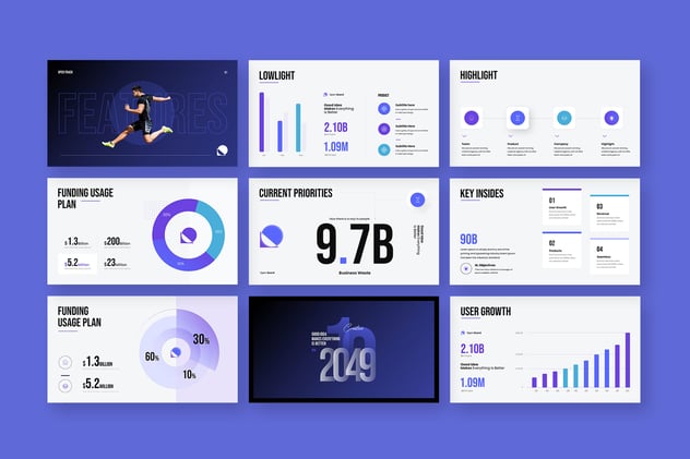 极简风格商务数据分析统计PPT模板 - 顶尖PPT