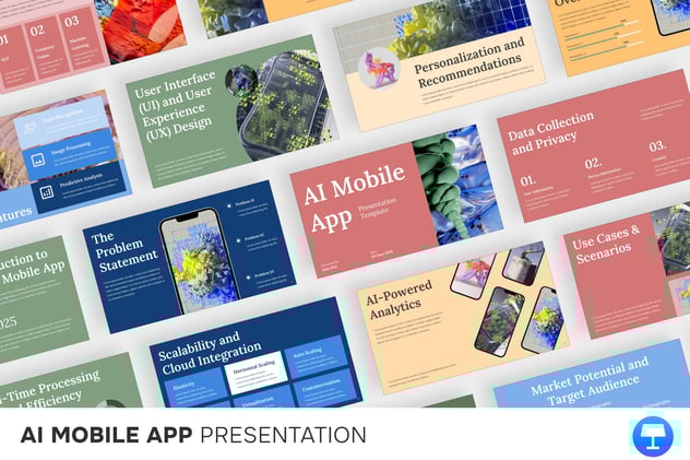 人工智能手机应用keynote模板 - 顶尖PPT