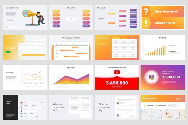 企业解决方案信息图形地图PPT模板 - 顶尖PPT