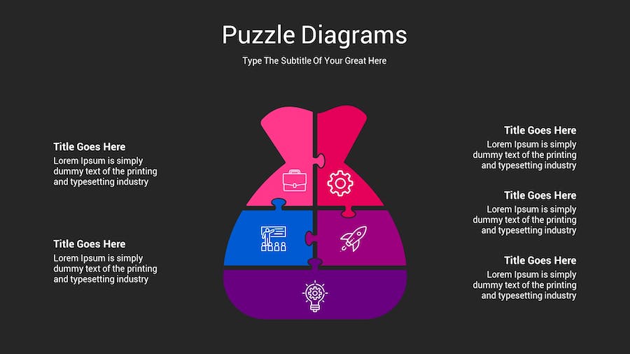拼图创意展示问题分析图形Keynote模板 - 顶尖PPT