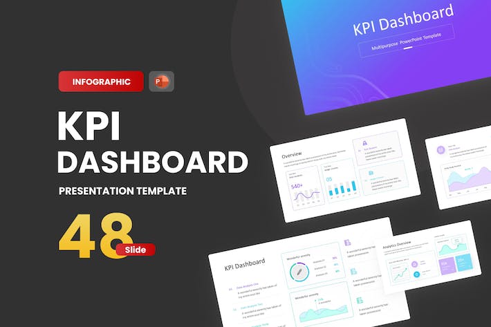 仪表板盘点线数据分析图形图表PPT模板 - 顶尖PPT