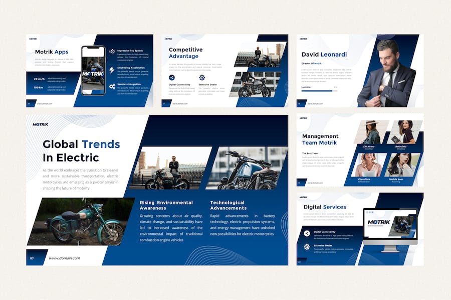 新能源电动摩托车企业介绍产品展示keynote模板 - 顶尖PPT