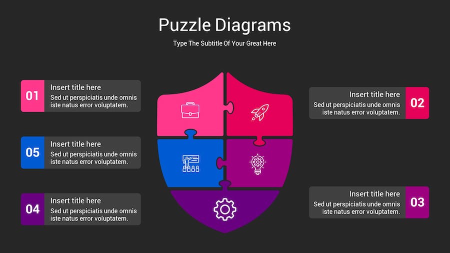拼图创意展示问题分析图形Keynote模板 - 顶尖PPT