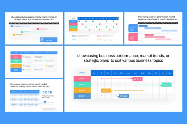 可视化彩色商业数据展示图形图表PPT模板 - 顶尖PPT