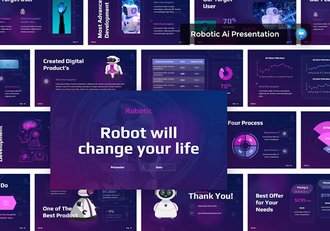 人工智能技术应用展示发展趋势Keynote模板 - 顶尖PPT