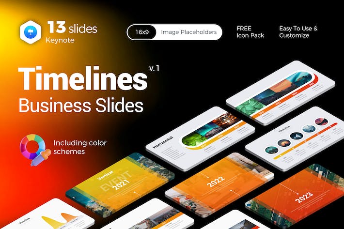 企业发展时间表信息图表keynote模板 - 顶尖PPT