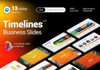 企业发展时间表信息图表keynote模板 - 顶尖PPT