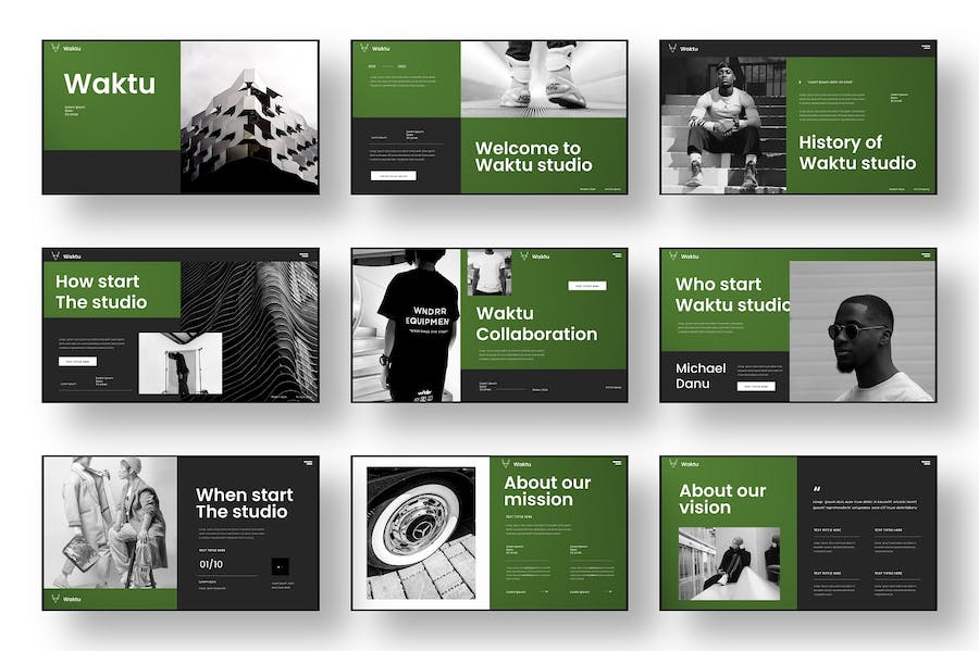 绿色商务数据分析会议要点展示keynote模板 - 顶尖PPT