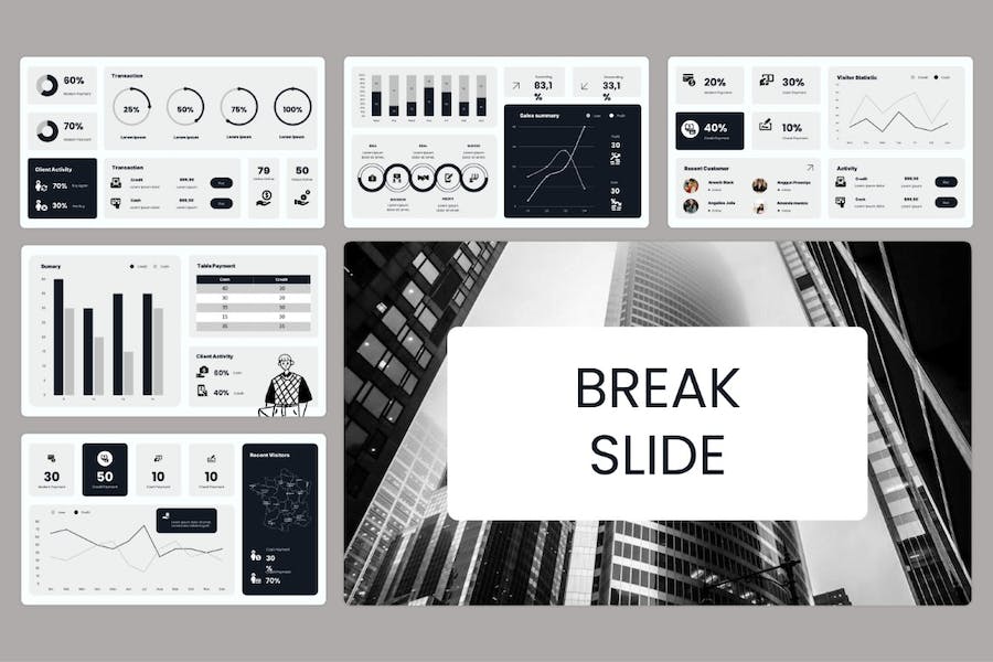 销售报表数据分析仪表板keynote模板 - 顶尖PPT