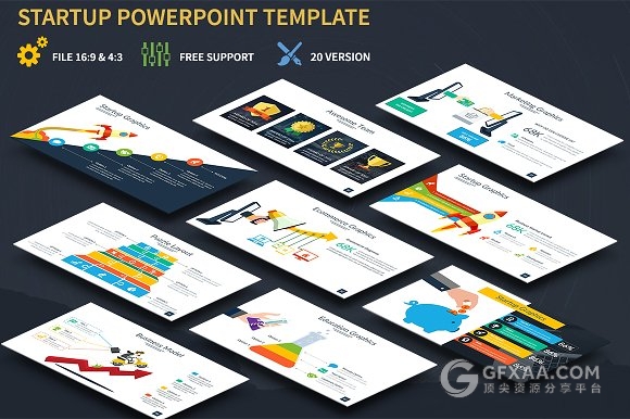 精美图形图标设计商务多用途PPT模板 - 顶尖PPT