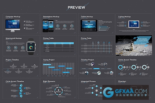 宇航员太空月球星空科技KeyNote模板 - 顶尖PPT