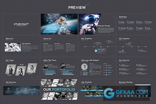 宇航员太空月球星空科技KeyNote模板 - 顶尖PPT