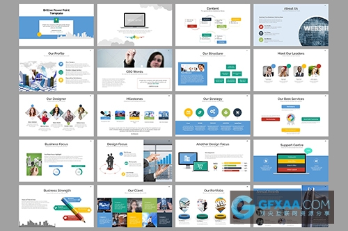 8种配色全动画商务通用PPT模板 - 顶尖PPT