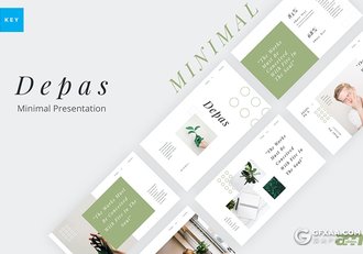 30页绿色国外极简文艺小清新风格keynote模板 - 顶尖PPT