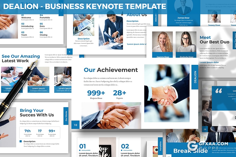 30页商务项目合作工作计划总结业务合作多用途keynote模板 - 顶尖PPT