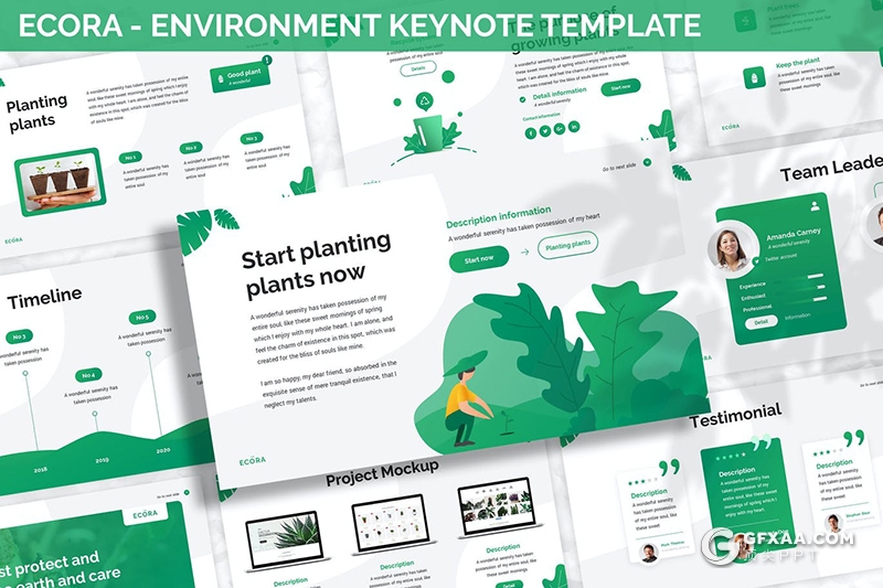 30页创意图形环境保护节能绿化多用途keynote模板 - 顶尖PPT