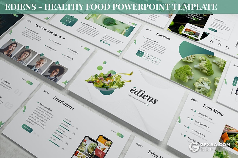 30页健康养生健康食品宣传介绍PPT模板3种主题配色 - 顶尖PPT