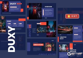 30红蓝配色企业介绍工作计划总结多用途Google slides模板 - 顶尖PPT