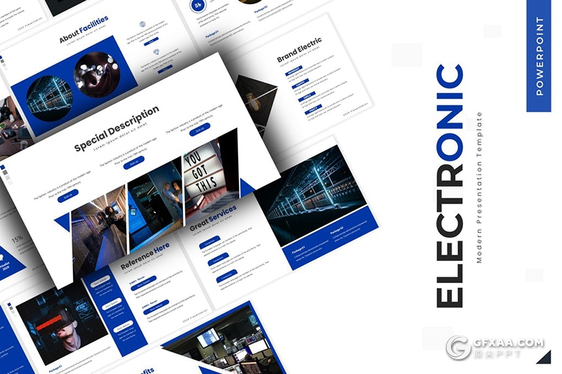30页国外扁平化企业宣传VR虚拟技术介绍商务通用PPT模板5种主题配色 - 顶尖PPT