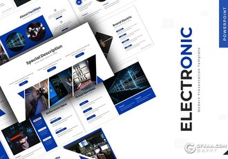 30页国外扁平化企业宣传VR虚拟技术介绍商务通用PPT模板5种主题配色 - 顶尖PPT