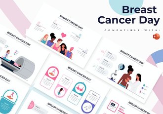 乳腺癌防治教育日粉色医疗健康宣传PPT模板 - 顶尖PPT