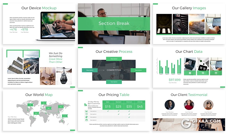 30页扁平化商务风格企业项目规划商业布局keynote模板3种主题配色 - 顶尖PPT