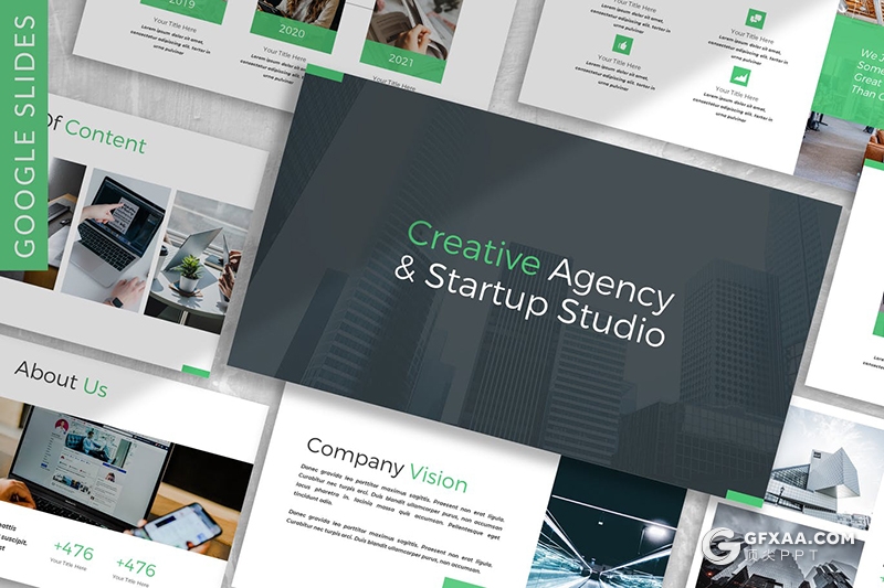 30页扁平化商务风格企业项目规划商业布局Google slides模板3种主题配色 - 顶尖PPT