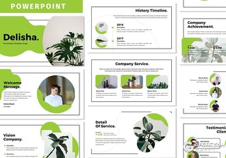 30页创意图形黑色线框简约风格国外多用途PPT模板5种主图配色 - 顶尖PPT