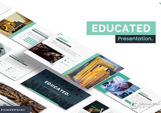 30页蓝绿配色大学学校宣传介绍PPT模板5种主题配色 - 顶尖PPT