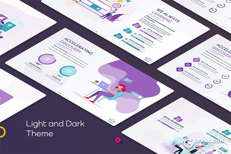 30页卡通商务人物插画工作汇报总结PPT模板10种主题配色 - 顶尖PPT