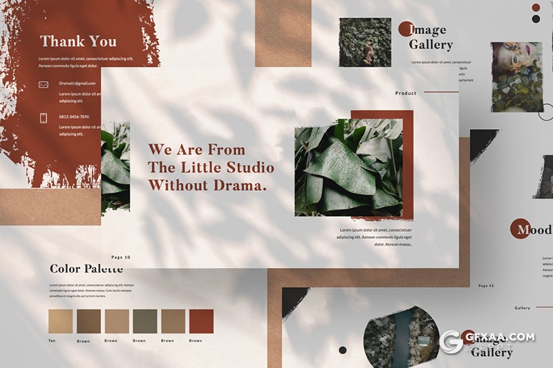 50页时尚水墨风格文艺图片展示多用途keynote模板 - 顶尖PPT