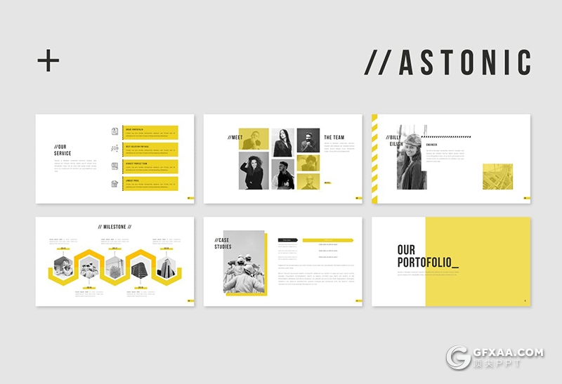 35页黄色简约商务企业介绍项目展示商业布局PPT模板 - 顶尖PPT