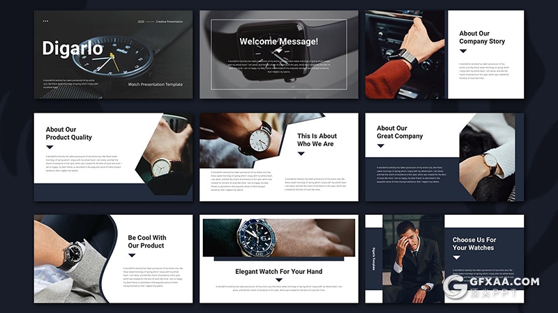 36页高端品牌手表业务介绍产品推广宣传Google slides模板 - 顶尖PPT