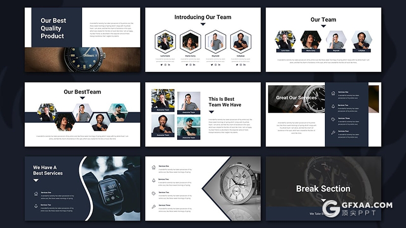 36页高端品牌手表业务介绍产品推广宣传Google slides模板 - 顶尖PPT