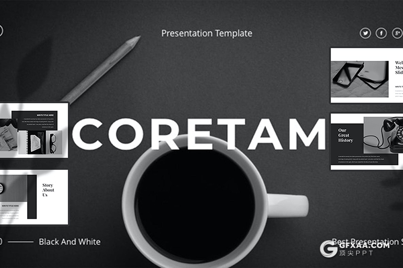 36页简约时尚黑色摄影图片展示keynote模板 - 顶尖PPT