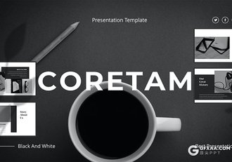 36页简约时尚黑色摄影图片展示PPT模板 - 顶尖PPT