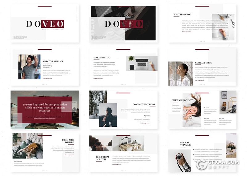 30页扁平化简约风格设计师团队介绍keynote模板5种主题配色 - 顶尖PPT