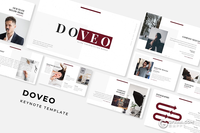 30页扁平化简约风格设计师团队介绍keynote模板5种主题配色 - 顶尖PPT