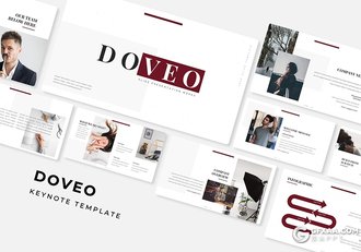 30页扁平化简约风格设计师团队介绍keynote模板5种主题配色 - 顶尖PPT