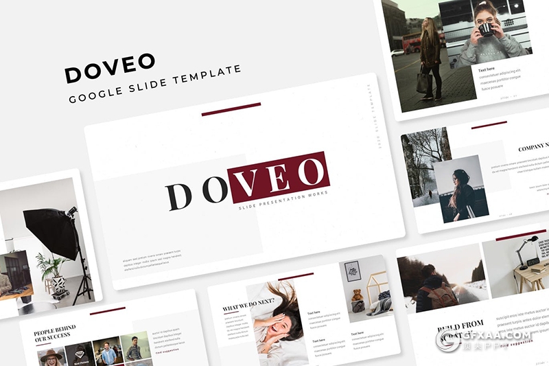 30页扁平化简约风格设计师团队介绍Google slides模板5种主题配色 - 顶尖PPT