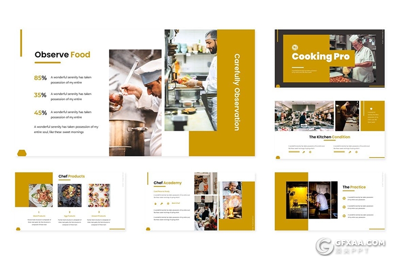 30页国外扁平化风格西式餐饮美食行业主题Google slides模板5种主题配色 - 顶尖PPT