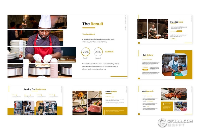 30页国外扁平化风格西式餐饮美食行业主题Google slides模板5种主题配色 - 顶尖PPT