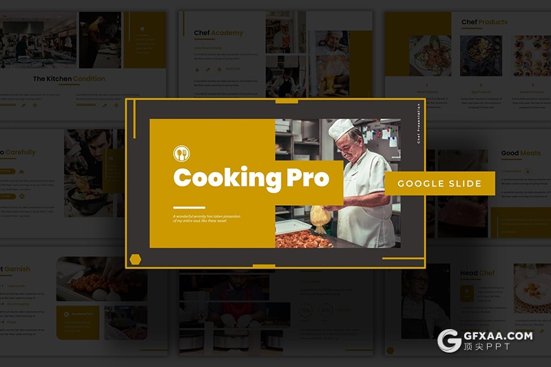 30页国外扁平化风格西式餐饮美食行业主题Google slides模板5种主题配色 - 顶尖PPT