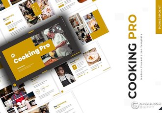 30页国外扁平化风格西式餐饮美食行业主题PPT模板5种主题配色 - 顶尖PPT