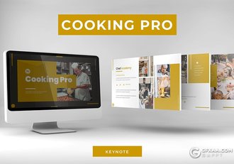 30页国外扁平化风格西式餐饮美食行业主题keynote模板5种主题配色 - 顶尖PPT