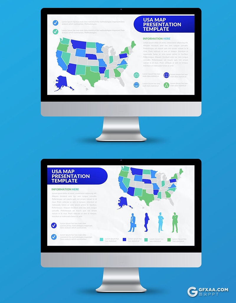 82页蓝色世界各国地图中国地图keynote模板 - 顶尖PPT