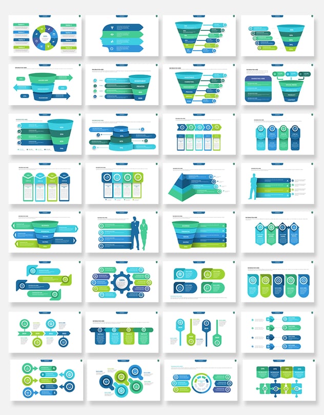 177页层级关系流程箭头可视化图形PPT模板合集 - 顶尖PPT