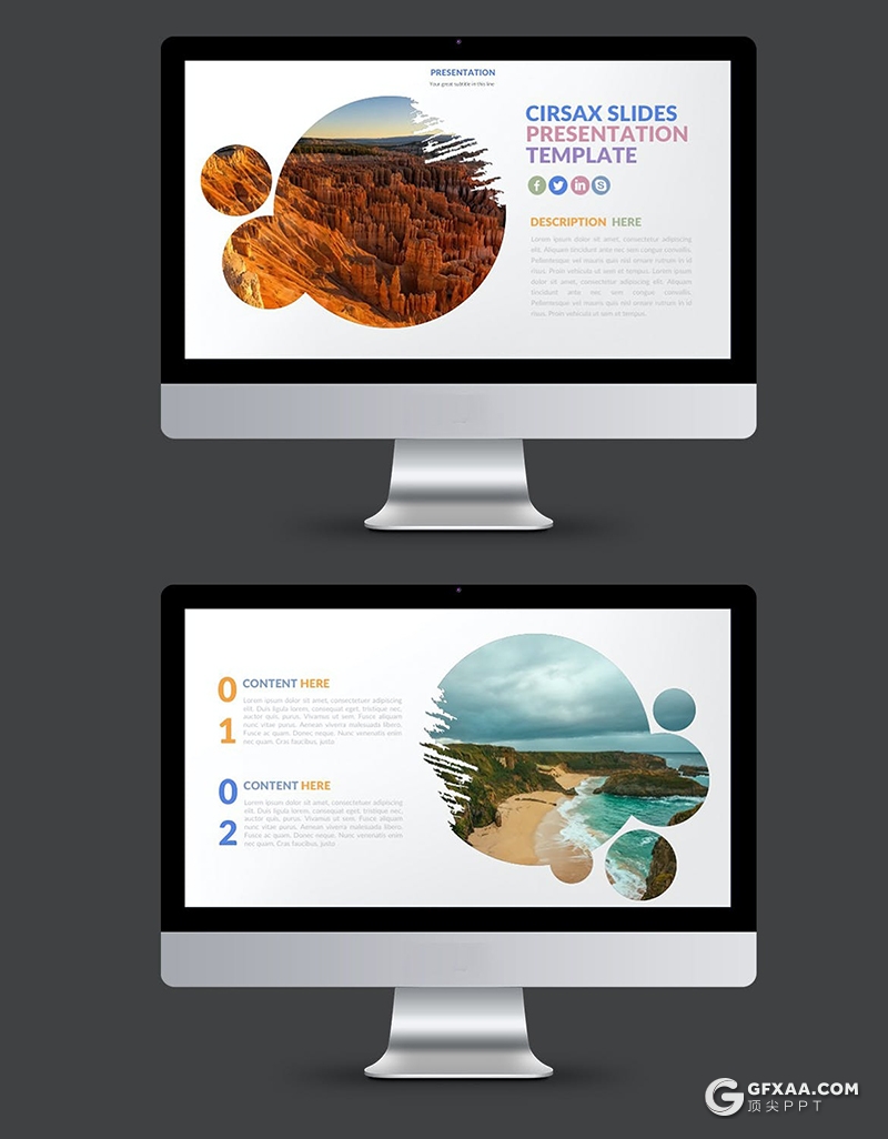 34页摄影美图展示图文搭配风格PPT模板 - 顶尖PPT