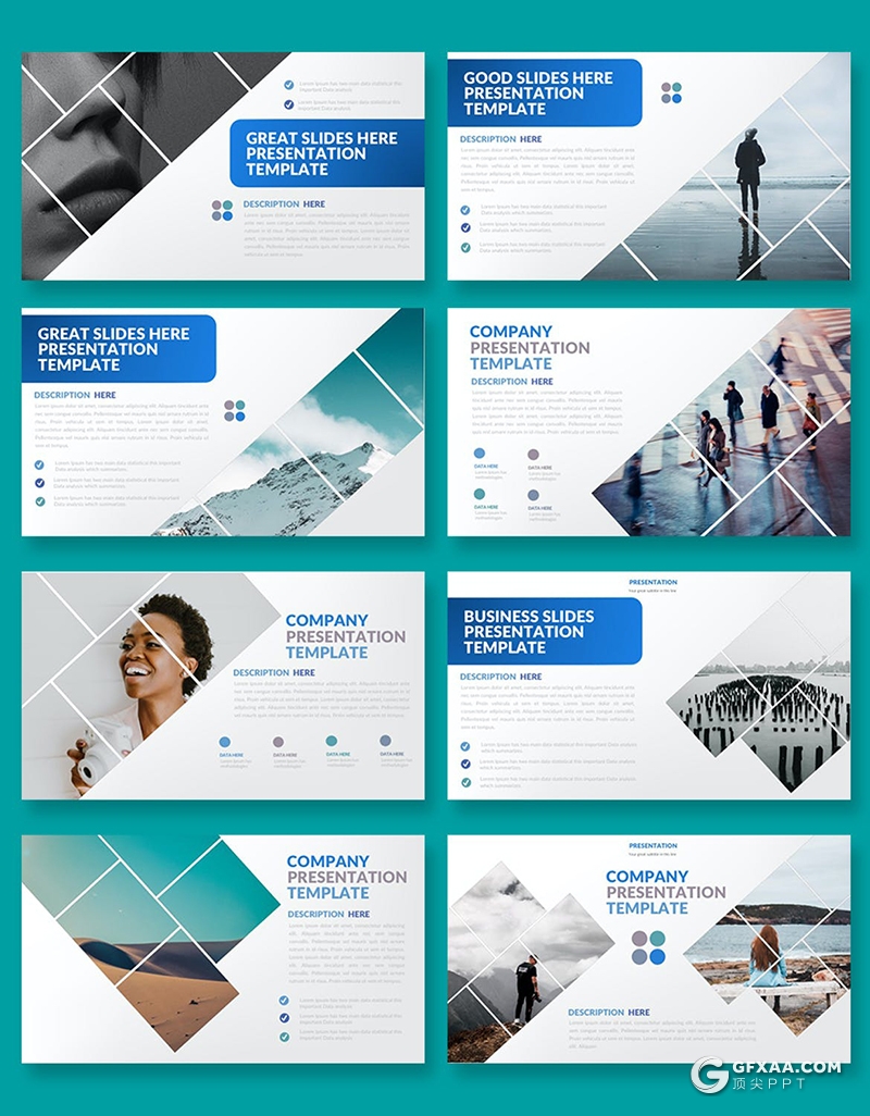 38页简约时尚摄影图片展示图文搭配设计PPT模板 - 顶尖PPT