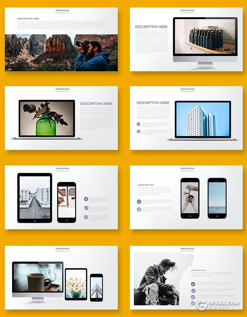 34页简约风格创意剪影图片展示图文搭配设计PPT模板 - 顶尖PPT